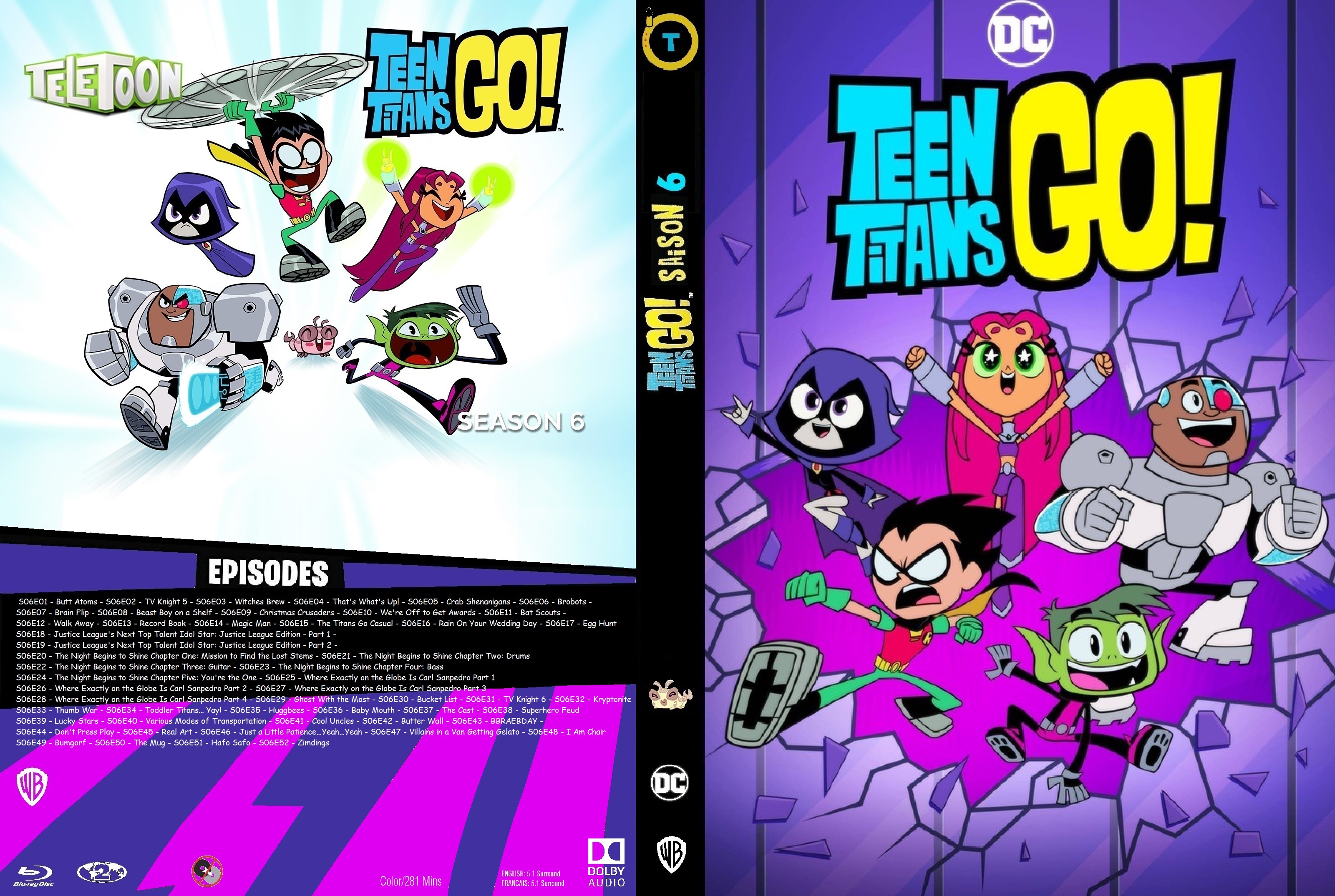 Jaquette DVD Teen Titans Go! saison 6 custom