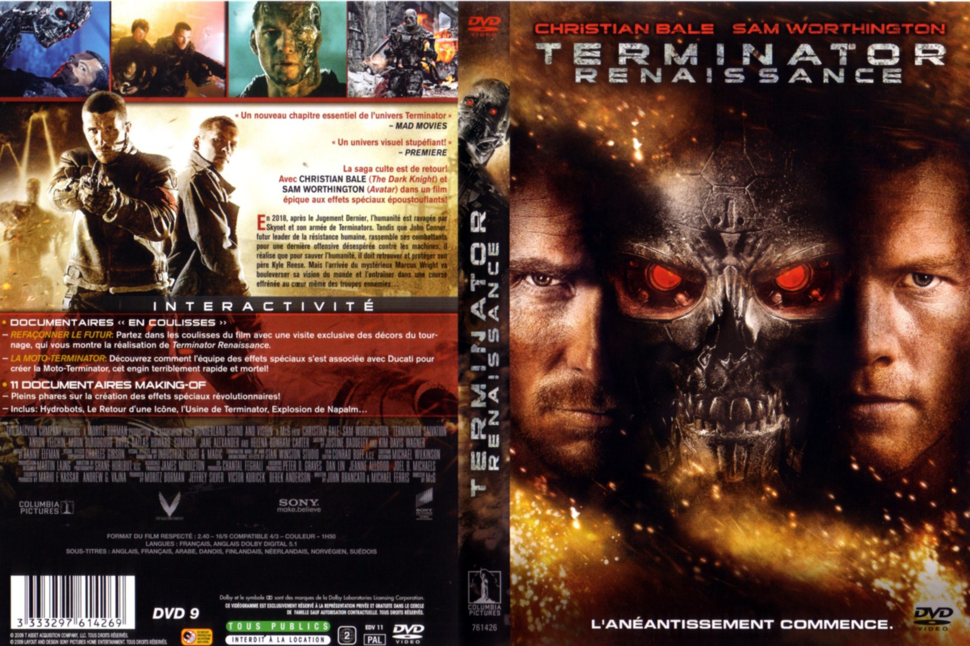 Jaquette Dvd De Terminator Renaissance Cinéma Passion