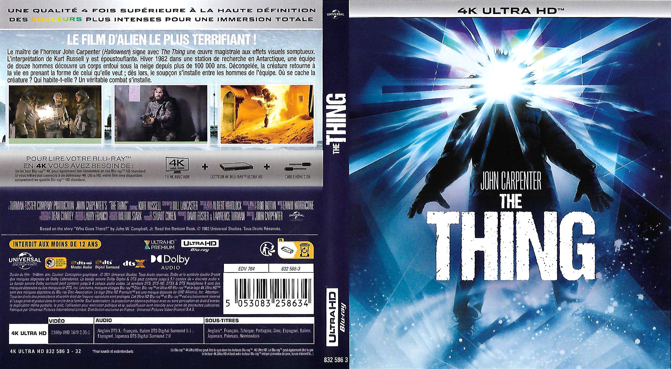 Jaquette DVD The thing 4K (BLU-RAY)