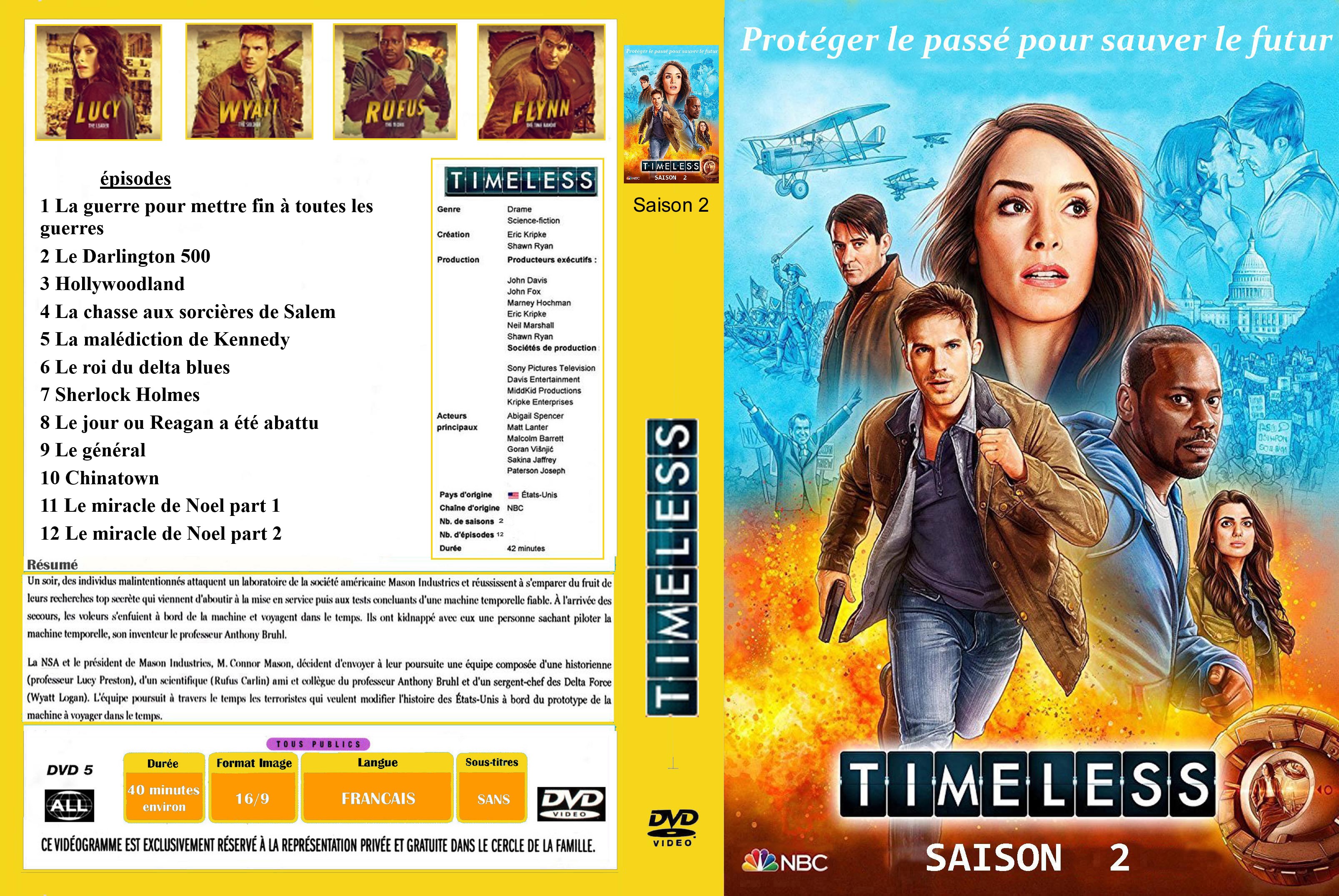 Jaquette DVD Timeless saison 2 custom