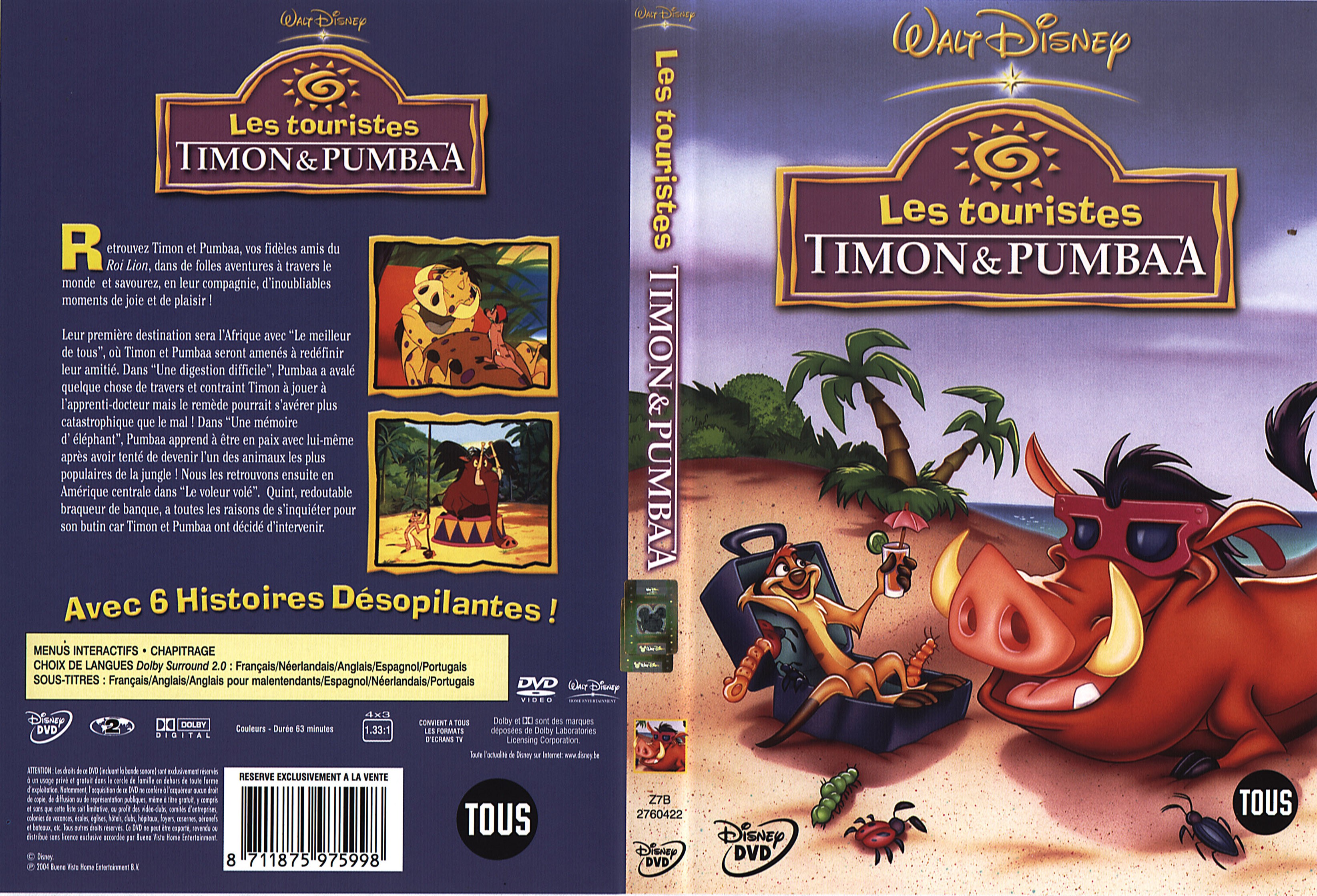 Jaquette DVD Timon et Pumbaa - Les touristes