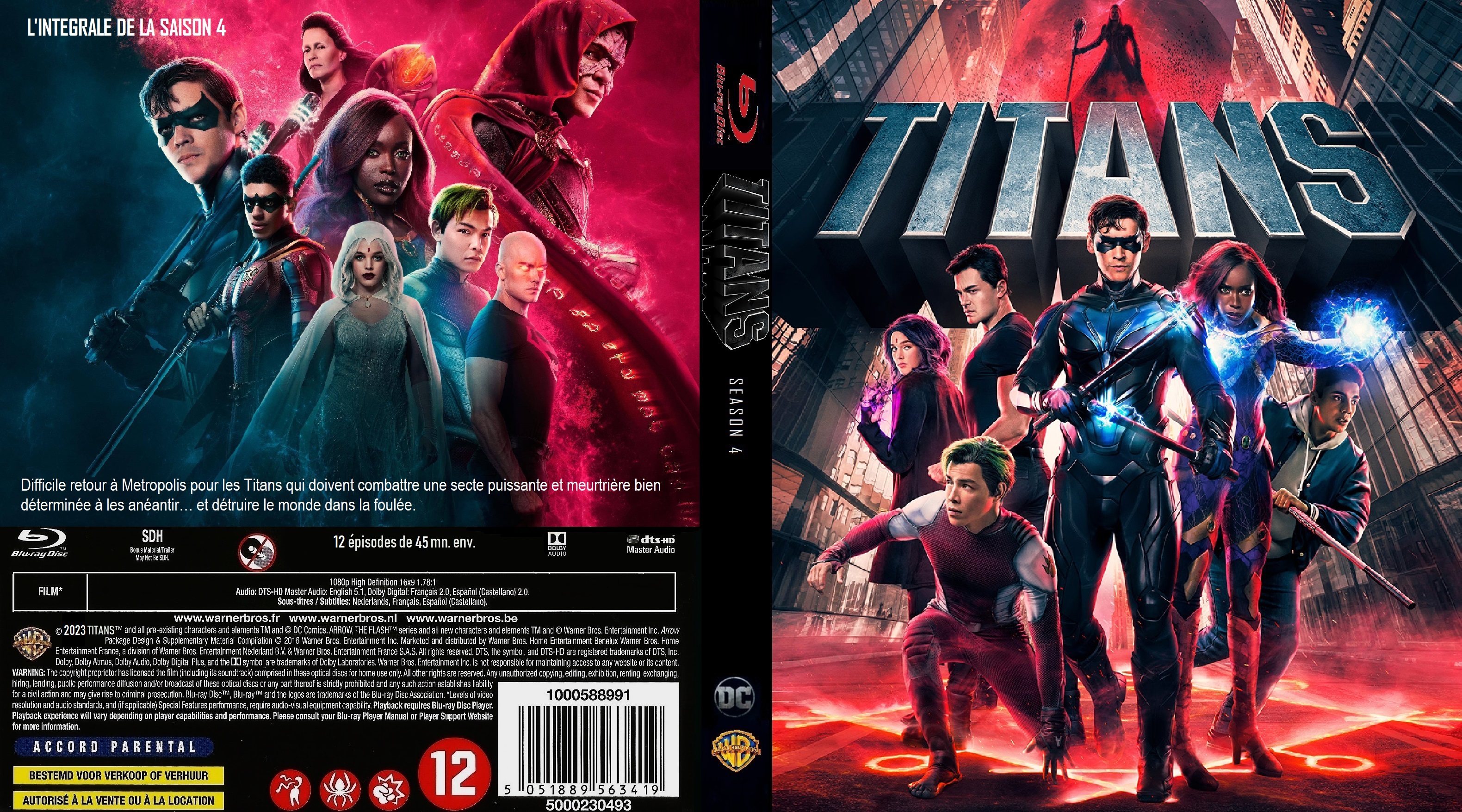 Jaquette DVD Titans saison 4 custom (BLU-RAY)