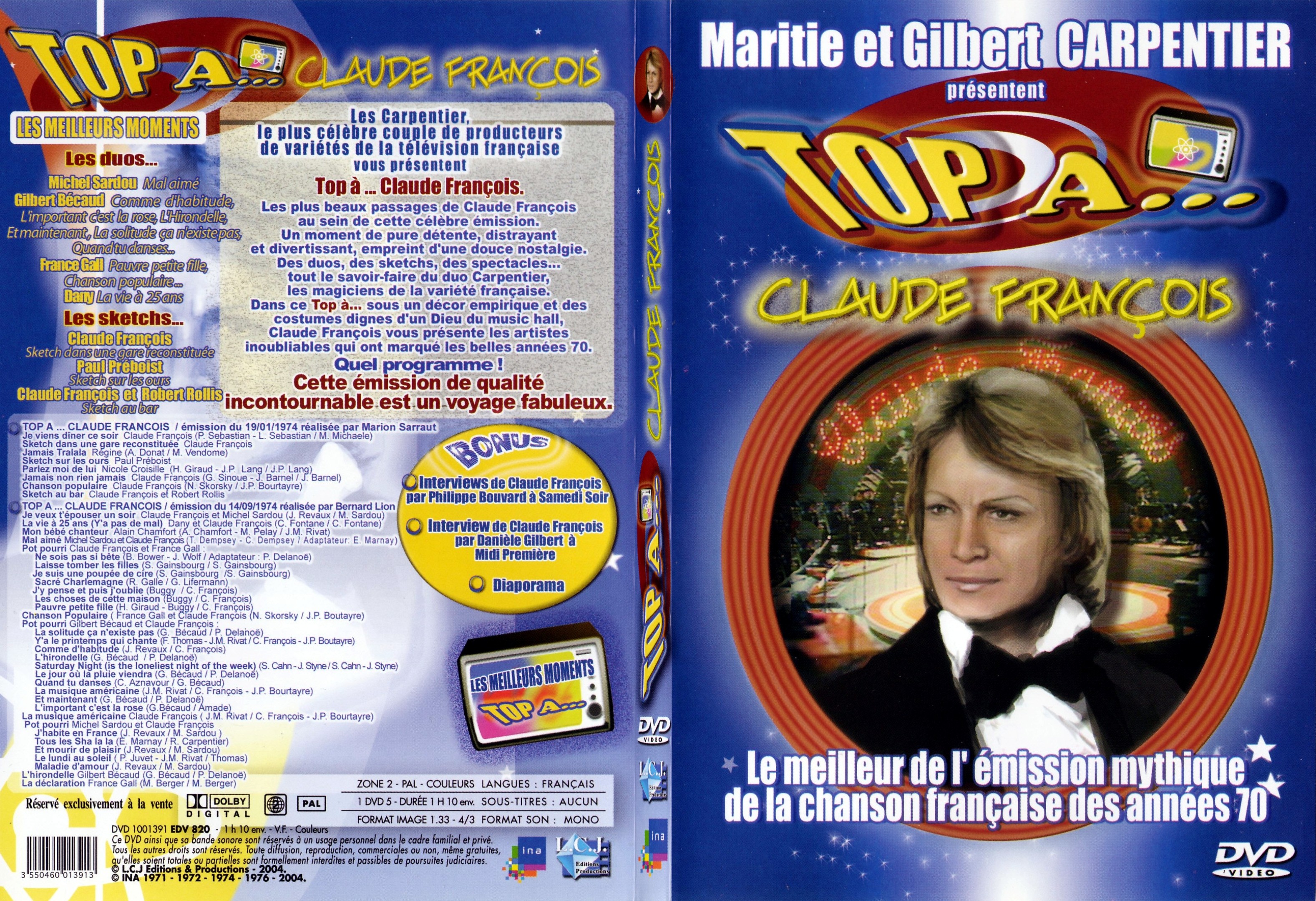 Jaquette DVD Top  Claude Francois - SLIM