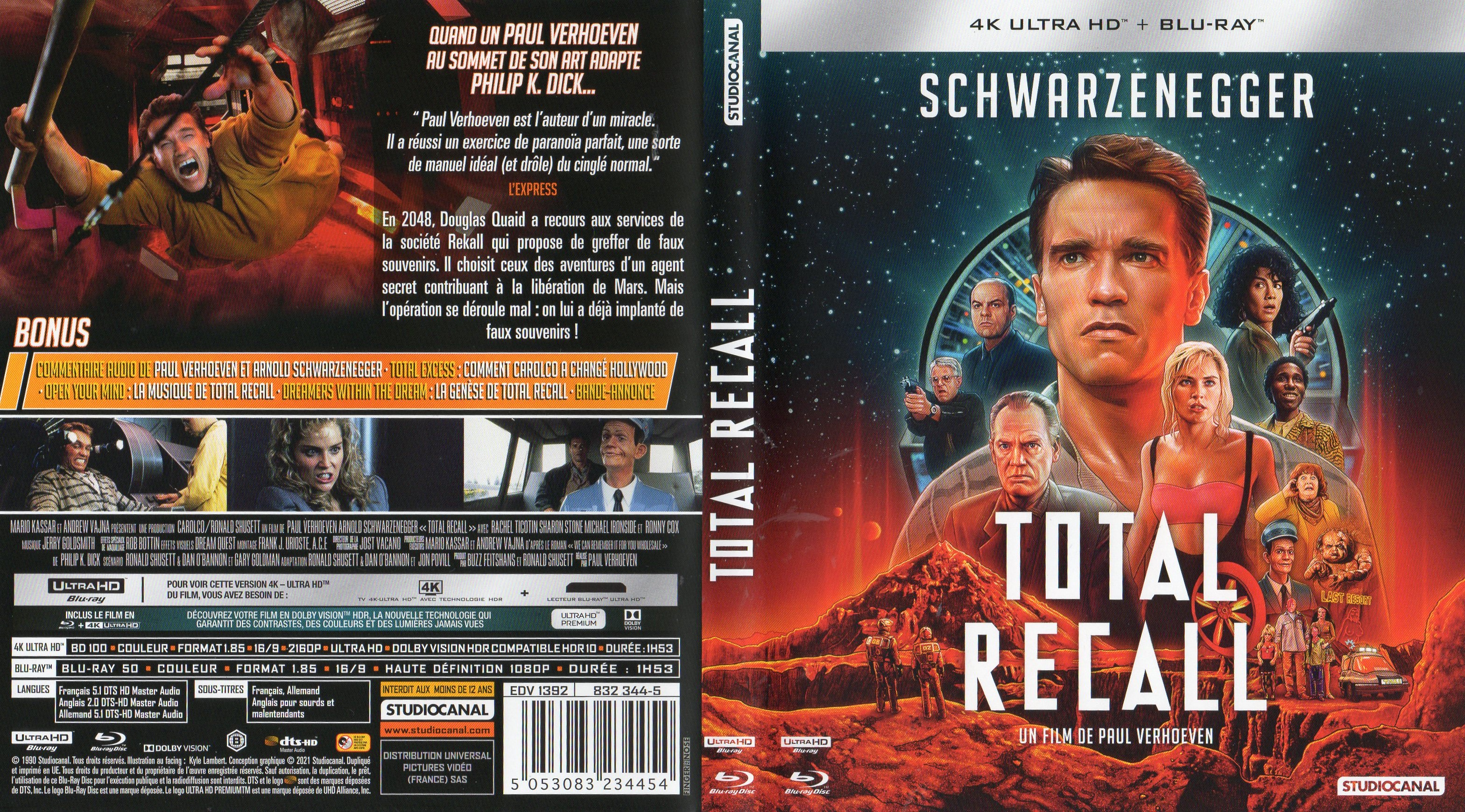 Jaquette DVD Total recall 4K (BLU-RAY)