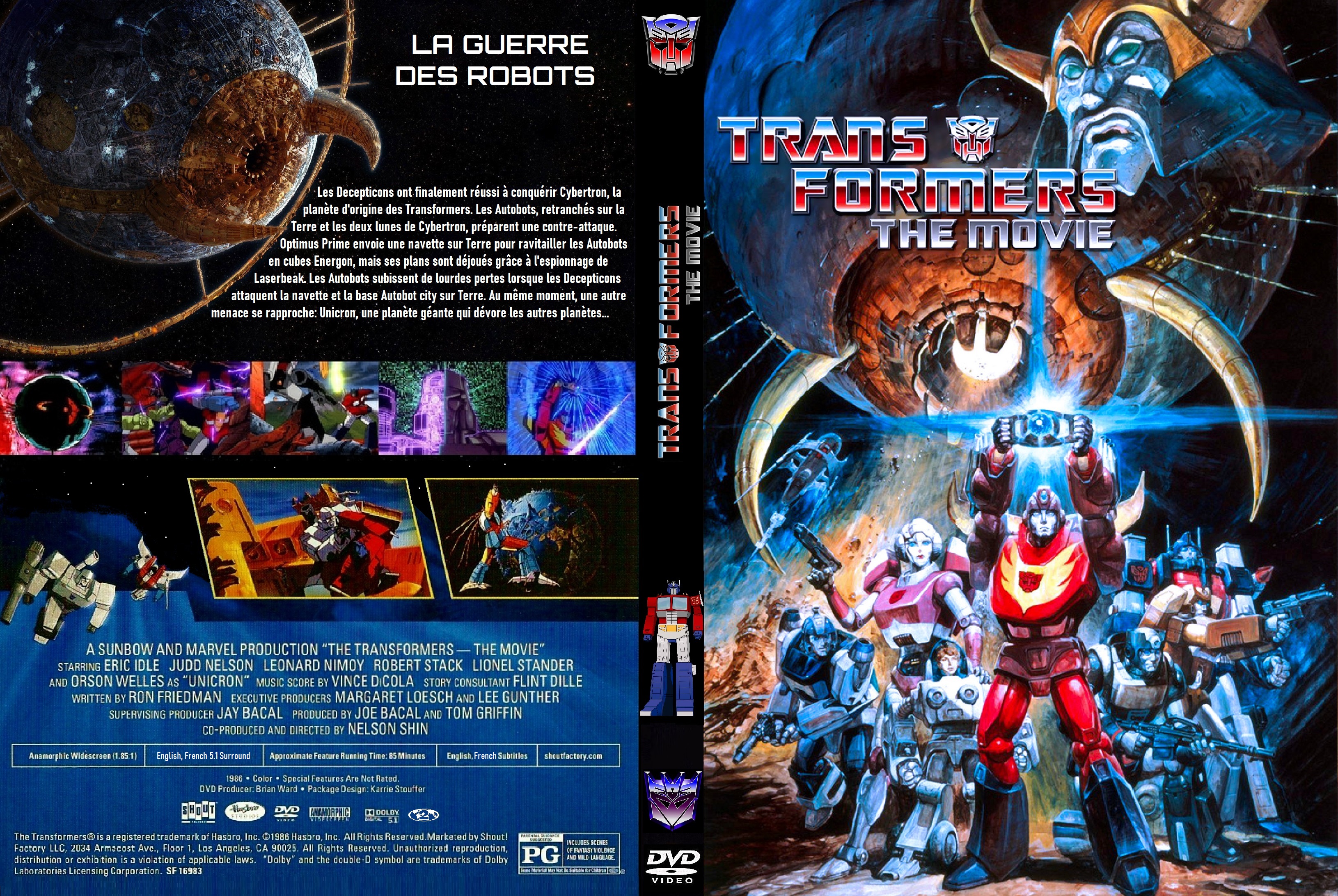 Jaquette DVD Transformers le film 1986 custom