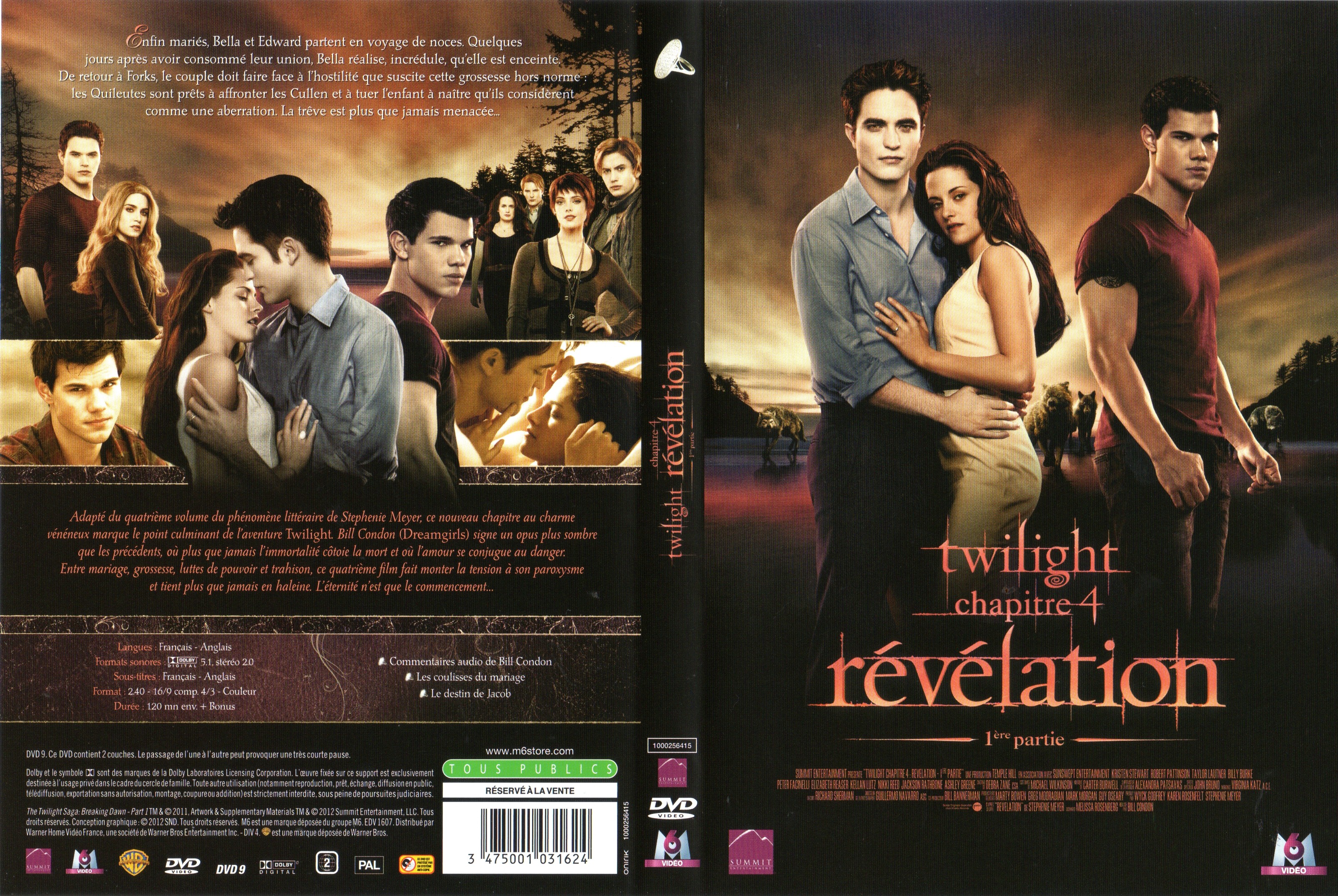 Jaquette Dvd De Twilight Chapitre 4 Révélation 1ère Partie V2