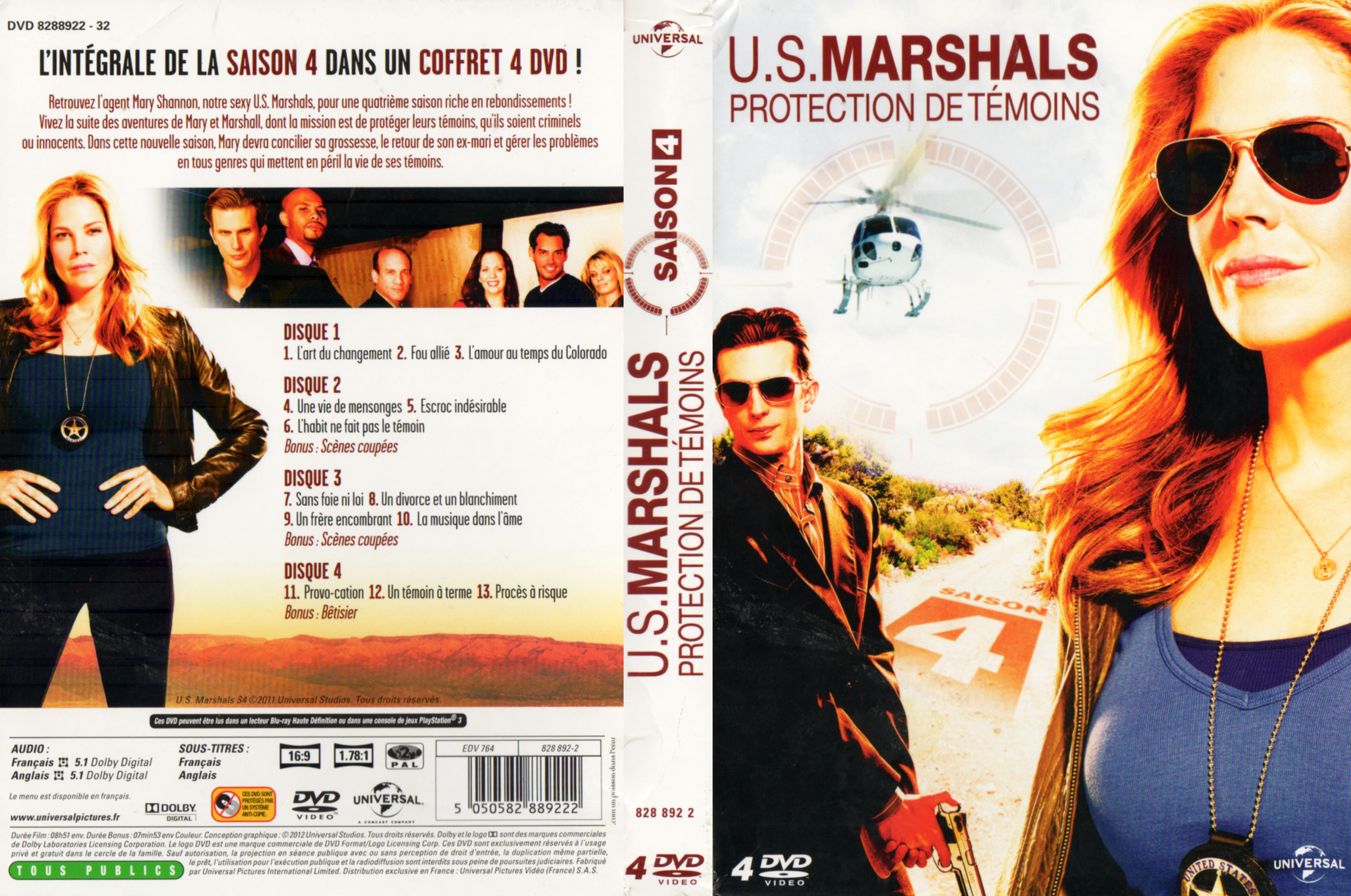 Jaquette DVD US marshals rotection de tmoins Saison 4