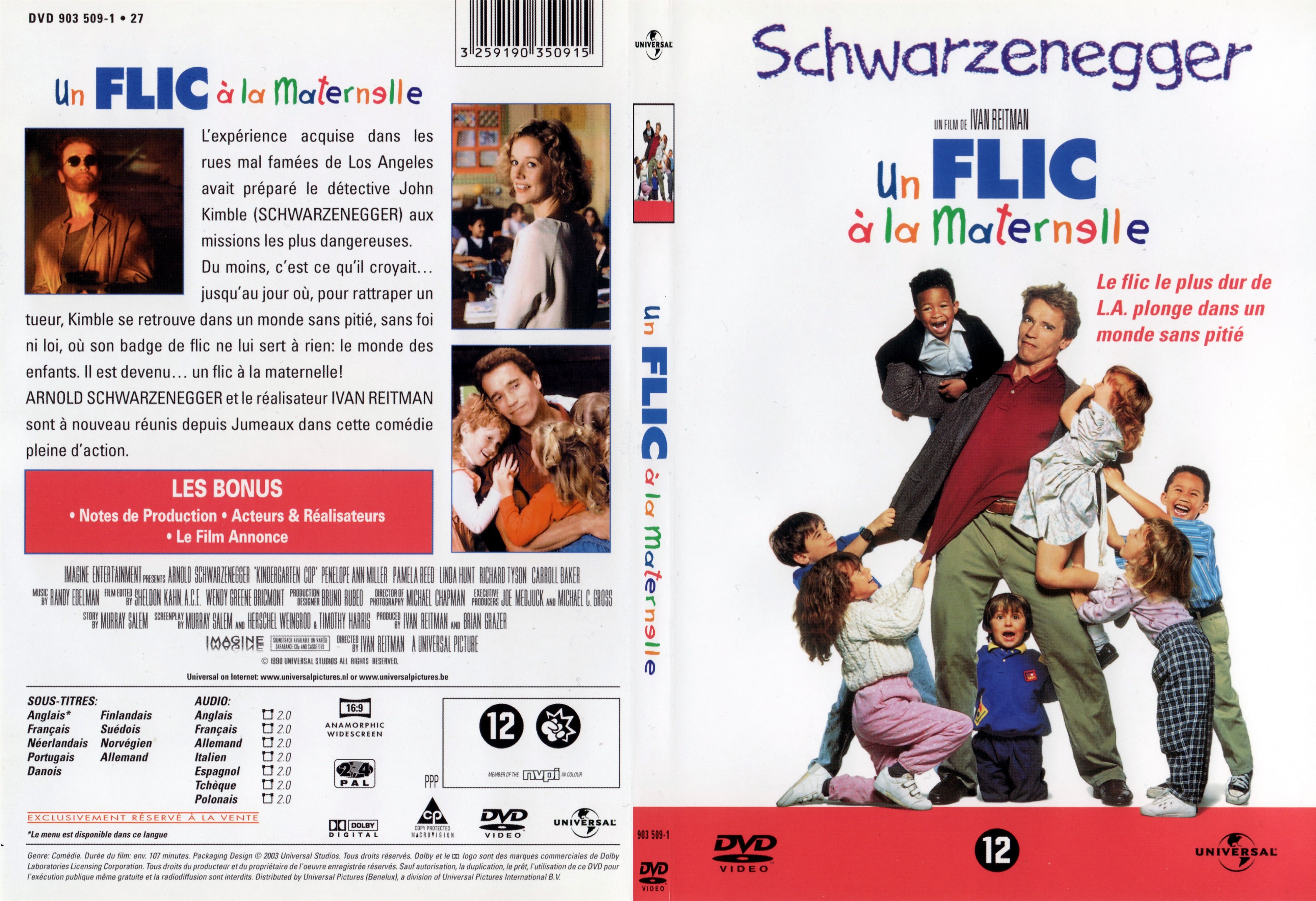 Jaquette DVD Un flic  la maternelle - SLIM