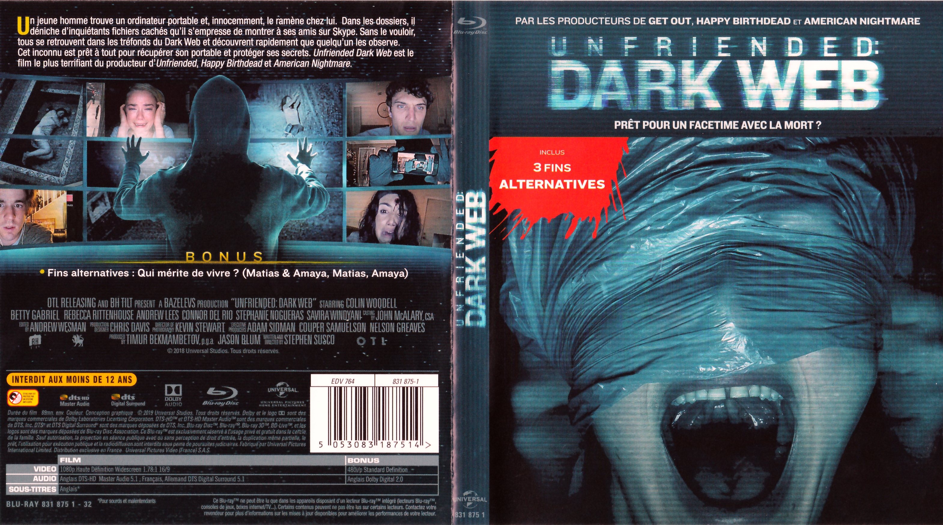 Jaquette DVD Unfriended Dark web (BLU-RAY)