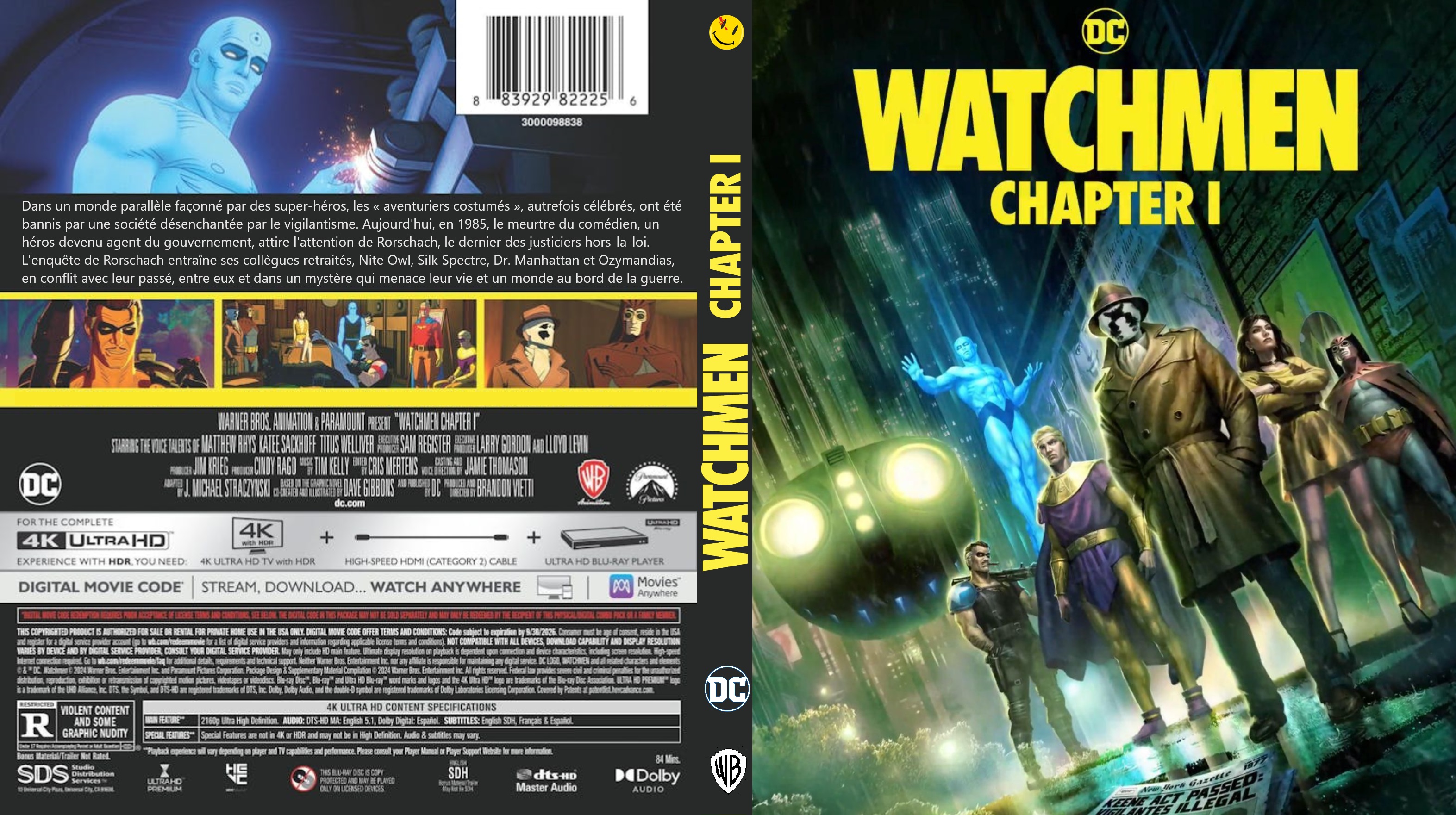 Jaquette DVD Watchmen Chapter 1 4K custom (BLU-RAY)