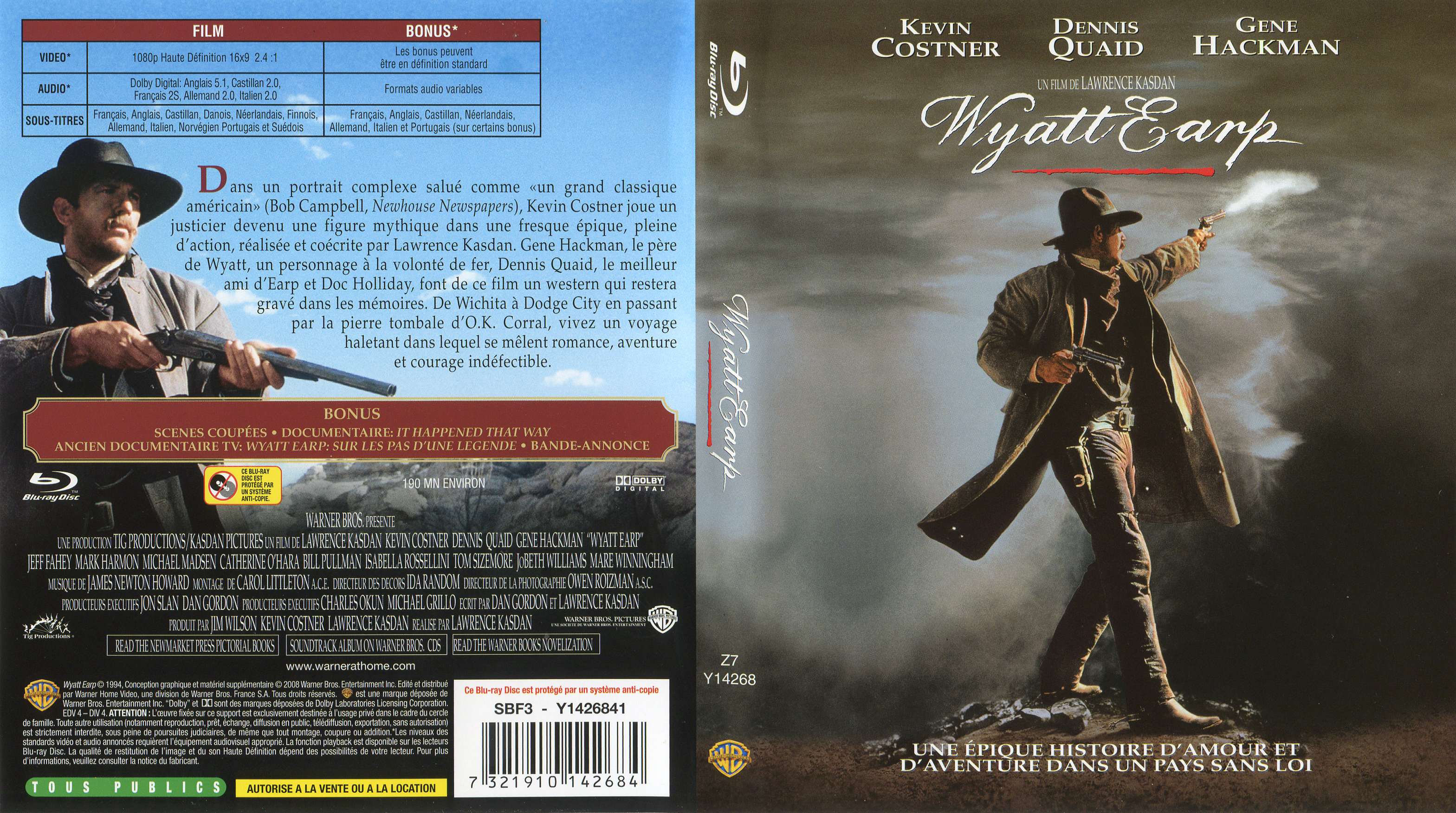 Jaquette DVD Wyatt Earp (BLU-RAY)